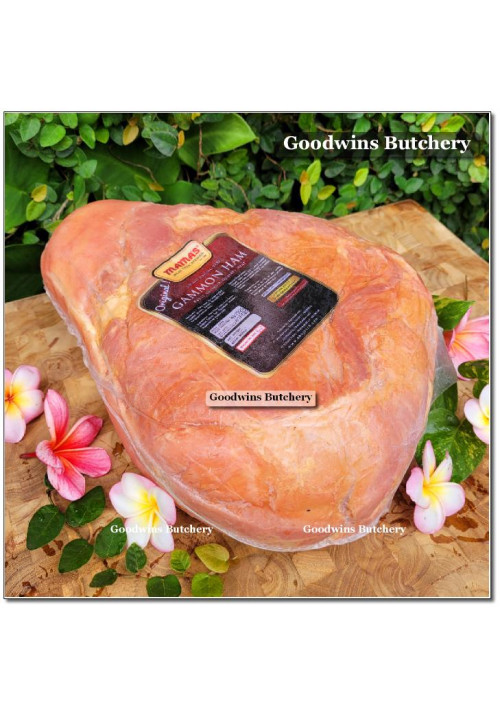 Mama's pork HAM GAMMON WHOLE Soejasch Bali frozen +/- 5.5kg/pc (price/kg) PREORDER 3-7 days notice